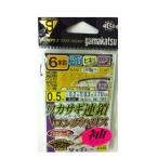 ガマカツ WK連鎖ロングハリス袖6本仕掛W185 0.5-0.2