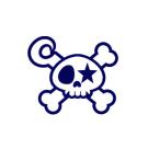 【メール便可】ONEBITE ONEFISHE/ワンバイトワンフィッシュ　SkullSticker/OBOF-11　スカルステッカー