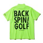 BACKSPIN! BIGロゴ ポケット ストレッチモックネックTシャツ 接触冷感 ゆったりサイズ メンズ 半袖 おしゃれ ゴルフ スポーツ ポケT シンプル ロゴT UVカット