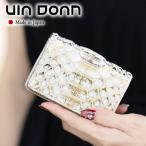 ショッピング名刺入れ VIADOAN ヴィアドアン 名刺入れ レディース カードケース パイソン ヘビ革 ゴールド 蛇 ダイヤモンドパイソン 日本製 ドーレ 693