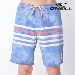 オニール O'NEILL 正規品 ボードショーツ ボード ショーツ 柄 ハーフ 水色 青海波 波模様 水着 パンツ ウエスト 紐