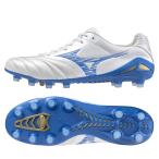 ミズノ サッカースパイク モナルシーダ NEO 3 ELITE ホワイト ブルー 土 天然芝 人工芝 (Mizuno2024Q3) P1GA242025