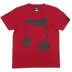 スカルオンプ２ Tシャツ (レッド) -G- 半袖 赤色 ドクロ ROCKNROLL ロックTシャツ アメカジ カジュアル かわいい 音符