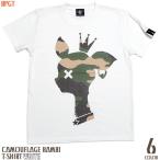 迷彩 バンビ Tシャツ ( ホワイト ) -F- 半袖 カモフラ ロゴtシャツ プリント かわいい アメカジ おしゃれ 大きいサイズ シロ 春夏秋服コーデ