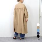 ショッピングファッションセール対象商品 【ワンピースフェアー 期間限定 お得セール】スタンドカラーギャザーワンピース　長袖　ひざ丈　ゆったり　FLAT.（フラット）