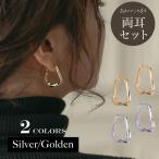 ピアス フープピアス イヤリング 金属アレルギー対応 18金コーティング ニッケルフリー レディース エレガント ゴールド シルバー