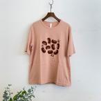 Tシャツ prit プリット オーガニックコットン天竺MottaiDyeクロップスプリント 5分袖クルーネックTシャツ アズキ P91463