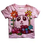 名入れTシャツ出産祝い子供服お花パンダＴシャツ