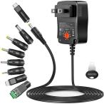 POWSEED 12W マルチ電圧 ACアダプター 3V 4.5V 5V 6V 7.5V 9V 12V ユニバサル 家電用1000mA電源 LEDス