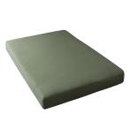 ボックスシーツ ダブル オーガニックコットン マチ30cm シーツ 洗いざらしの綿100% BOXシーツ 防ダニ オリーブグリーン