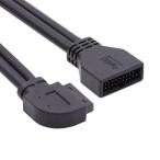 NFHK левый угол USB 3.0 20 булавка 19 булавка мужской - женский удлинение 5Gbps кабель 90 раз материнская плата основной панель для 