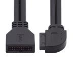 NFHK прямой угол USB 3.0 20 булавка 19 булавка мужской - женский удлинение 5Gbps кабель материнская плата основной панель для 90 раз 