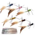 SONGWAY 猫おもちゃ虫 ねこじゃらし羽 昆虫６虫しっぽ 交換用