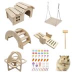 CHENLONB хомяк игрушка 5 шт. комплект из дерева Mini качели маленький магазин качание оснащение для игровой площадки развлечение место поверхность белый симпатичный движение нехватка аннулирование -тактный отсутствует аннулирование 