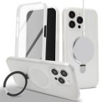 Lipvina iPhone 15 ProkeMagsafe соответствует подставка прозрачный двусторонний усиленный стекло . все защита вооруженные силы США ударопрочный половина прозрачный кольцо имеется беспроводной .