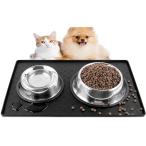 ペットマット 猫 犬 食事マット シリコン製 給餌マット 猫砂マット トイレトレーマット 滑り止め 溢れ止め 撥水 防水 防汚 丸洗い (48x30c