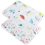 サムコス おむつシート ベビーマット 2枚セット 綿100％ 吸水 防水 肌触り良い 持ち運び便利 おねしょシーツ ベビー用品 介護 家用 外出用 5