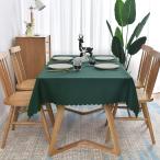 ショッピングテーブルクロス Forhomelife テーブルクロス クリスマス グリーン 無地 シンプル 長方形 135×200cm 洗える ウォッシャブル 洗濯可 速乾 緑 厚