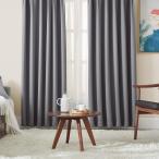 Hansleep カーテン 遮光カーテン 4枚セット 1級遮光 グレー 幅100cm丈195cm 断熱 防寒 防音 省エネ 無地 洗える 寝室 リビン