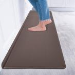 Baibu Home キッチンマット 拭ける L字折り目付き 44x120cm 台所マット 厚さ8mm 低反発クッション 滑り止め ふける 北欧 はっ