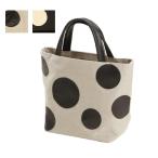 ショッピング水玉 革の水玉　トートバッグ（小）　　ドット　水玉　鞄　バッグ　レディース　麻　リネン　日本製　全2色　本革　奈良　BAN　INOUE　【公式】　井上企画　幡