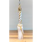 伊達綱型携帯ストラップ　白色（金柄）　まつりや　かわにし