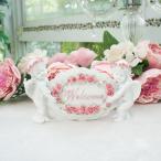 ウェルカムエンジェルオブジェ 薔薇とレースと天使のお店　ローズ　ピンクローズ　玄関　置物