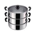 蒸し器 30cm 3段 ステンレス製 目皿付