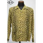ショッピングアロハシャツ スターオブハリウッド STAR OF HOLLYWOOD 長袖アロハシャツ SH29489 LEOPARD L/S OPEN SHIRT ライトイエロー