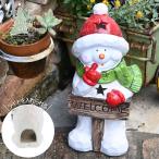 ショッピング置物 クリスマス オブジェ スノーマン 雪だるま 高さ34cm 飾り 人形 置物 雑貨 かわいい おしゃれ ファイバークレイ