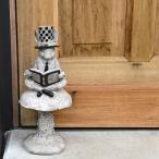 オーナメント ラビット BOOK アリス お茶会 うさぎ 置物 ディスプレイ 飾り 本 読書