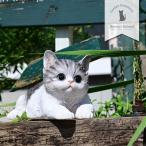 ガーデンオーナメント べニーズキャット リラックス サバ白 子猫 置物 オブジェ 屋外 ベニーズアニマル ギフト