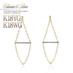 18金 ピアス シンプル 揺れる 18k ロング ジュエリー レディース ゴールド ホワイトゴールド プレゼント バー 華奢 チェーン コンサバ バースデープレゼント