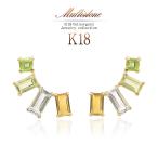 ピアス18金ペリドットシトリンホワイトトパーズレモンクォーツ18Kイエロー...