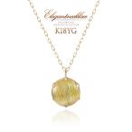 ルチルクォーツネックレス18金イエローゴールド天然石8mmシンプル一粒おし...