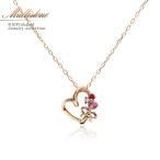 Yahoo! Yahoo!ショッピング(ヤフー ショッピング)ネックレス レディース ハート 可愛い ダイヤモンド ピンクトルマリン ルビー 女性 プレゼント ピンクゴールド アクセサリー 10金 20代 バースデープレゼント