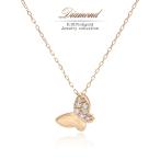 Yahoo! Yahoo!ショッピング(ヤフー ショッピング)ピンクゴールド ネックレス ダイヤモンド バタフライ レディース 蝶 小ぶり 女性 誕生日 プレゼント 可愛い 10金 K10 10K アクセサリー クリスマスプレゼント