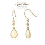 オパールピアスイエローゴールドフックピアス揺れる10金雫形ティアドロップ涙...