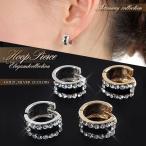 Yahoo! Yahoo!ショッピング(ヤフー ショッピング)ピアス フープ シンプル 可愛い おしゃれ レディース フープピアス ワンタッチ 簡単 贈り物 アクセサリー ゴールド シルバー 黒 小さめ バースデープレゼント