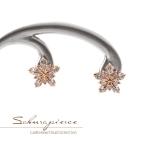 Yahoo! Yahoo!ショッピング(ヤフー ショッピング)ピアス レディース 桜 フラワー スタッド ジルコニア ピンクゴールド色 チタンポスト アクセサリー さくら  20代 30代 40代 可愛い バースデープレゼント