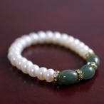 翡翠 ブレスレット 翡翠と淡水パール ブレスレット 宅配便 真珠のブレスレット Pearl Bracelet ヒスイブレスレット レディースブレスレット