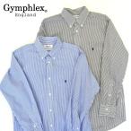 ショッピングジムフレックス 【2025年 S/S】メンズ　Gymphlex　ジムフレックス　長袖　ボタンダウン ストライプ シャツ GY-B0196MGS