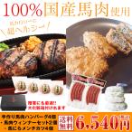 秘密のケンミンSHOW出ました！ 馬刺し ギフト 純国産馬肉３種詰め合わせセット 手作り馬肉ハンバーグ150g×4 馬肉ウィンナー180g×2P 馬にらメンチカツ100g×4