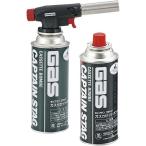 ショッピングキャプテンスタッグ 【在庫有・即納】キャプテンスタッグ ハンディ ガストーチ・カセットボンベ 2本セット M-6335 BBQ 炭火起こし スリム 簡単点火