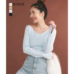 Vネックセミオフショルニット ｜ ちくちくしない 前後2way クルーネック ｜【宅配便】