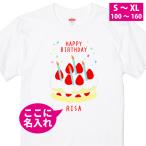 ショッピングバースデーケーキ お誕生日 ケーキ バースデー 名入れ Tシャツ イラスト プレゼント パーティ 親子 ペア 誕生日会 生誕祭 かわいい 子供服 リンクコーデ 白 1500/085/5001