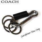 ショッピングキーリング コーチ COACH キーホルダー メンズ カラビナ キーリング 本革 ブラック アウトレット F64769 COACH BOXでギフト対応