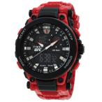 Timex UFC Impact 腕時計 メンズ クオーツ アナデジ ブラック文字盤 レッド樹脂バンド TW5M53000