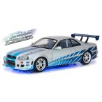 1999 日産スカイライン GT-R (R34)  Neon LED Lights Underglow 映画ワイルド・スピードX2 (2003) /Greenlight  1/18 ミニカー