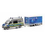 Mercedes Benz Sprinter с тележкой bai L n. полиция серебряный голубой /Herpa 1/87 миникар 